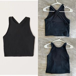 Abercrombie Criss Cross Back Tank size small, black
